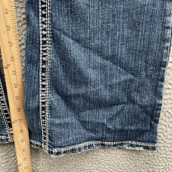 Silver Eden Flare Jean Women's 36x30* 70s Boho Western Rodeo Y2k Cowgirl Western - Picture 4 of 16